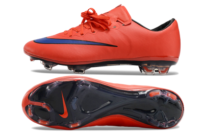 Men's Nike Mercurial Vapor 10 FG Firm Ground Low-Tops Football Boots - Red/Blue/Black