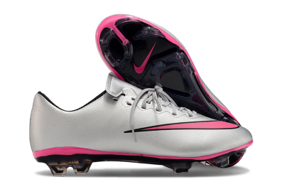 Men's Nike Mercurial Vapor 10 FG Firm Ground Low-Tops Football Boots - Silver/Pink/Black