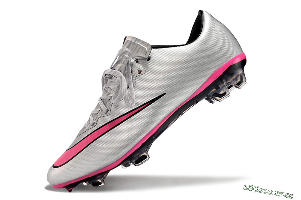 Men's Nike Mercurial Vapor 10 FG Firm Ground Low-Tops Football Boots - Silver/Pink/Black 5