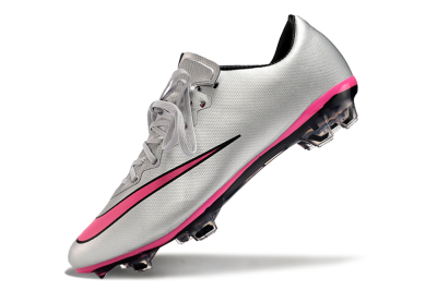 Men's Nike Mercurial Vapor 10 FG Firm Ground Low-Tops Football Boots - Silver/Pink/Black