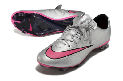 Men's Nike Mercurial Vapor 10 FG Firm Ground Low-Tops Football Boots - Silver/Pink/Black