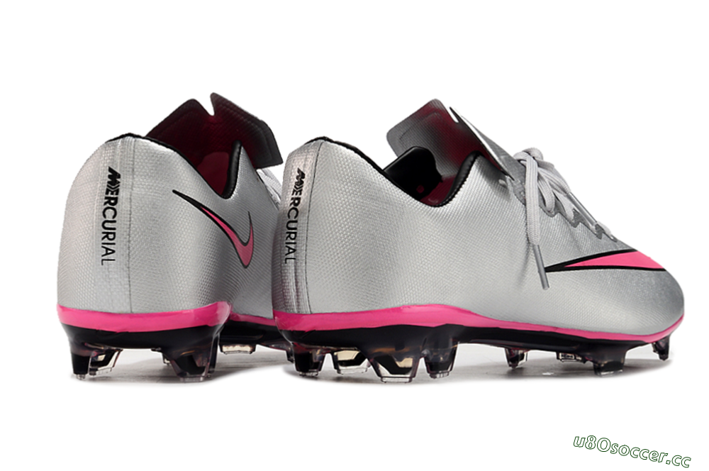 Men's Nike Mercurial Vapor 10 FG Firm Ground Low-Tops Football Boots - Silver/Pink/Black 6