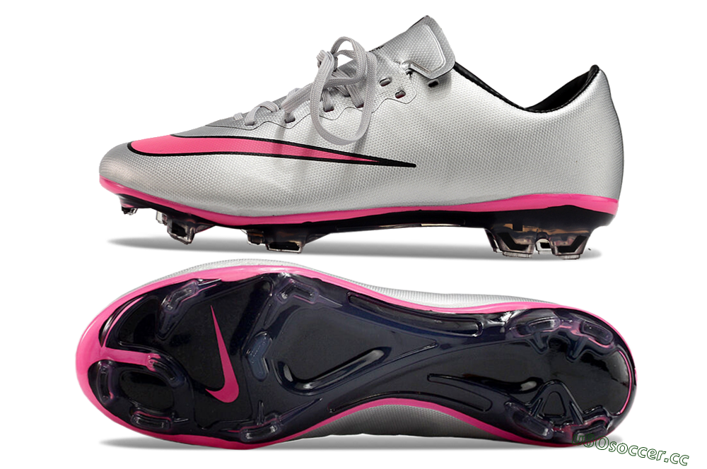 Men's Nike Mercurial Vapor 10 FG Firm Ground Low-Tops Football Boots - Silver/Pink/Black 1