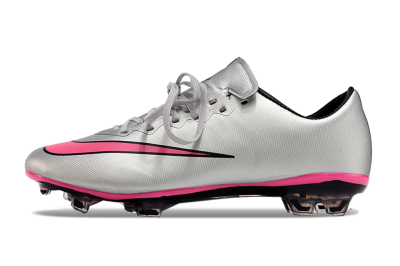 Men's Nike Mercurial Vapor 10 FG Firm Ground Low-Tops Football Boots - Silver/Pink/Black