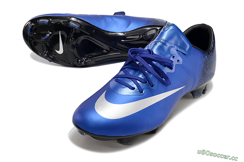 Men's Nike Mercurial Vapor 10 FG Firm Ground Low-Tops Football Boots - Blue/White/Black 3