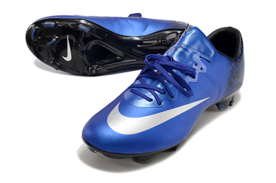 Men's Nike Mercurial Vapor 10 FG Firm Ground Low-Tops Football Boots - Blue/White/Black