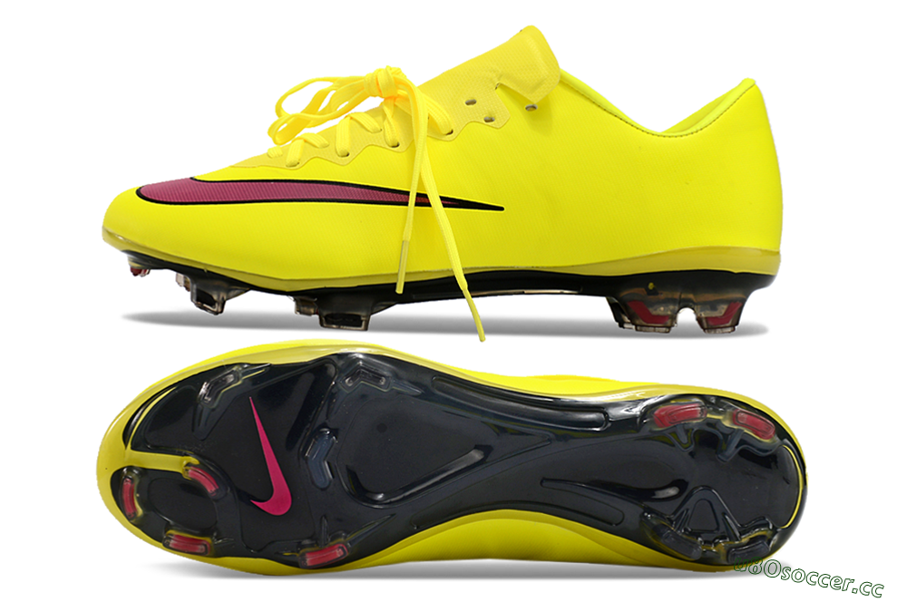 Men's Nike Mercurial Vapor 10 FG Firm Ground Low-Tops Football Boots - Yellow/Black/Red 1