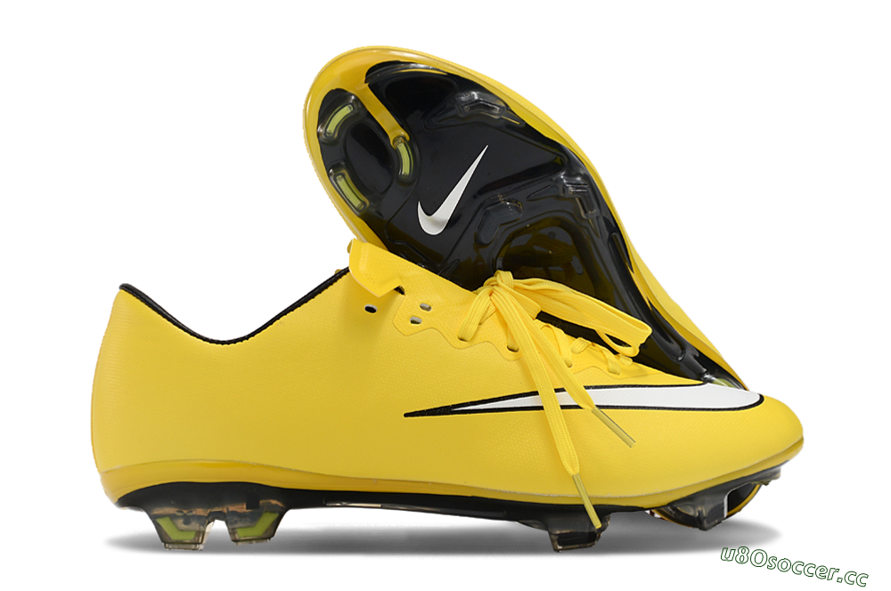 Men's Nike Mercurial Vapor 10 FG Firm Ground Low-Tops Football Boots - Yellow/White/Black 2