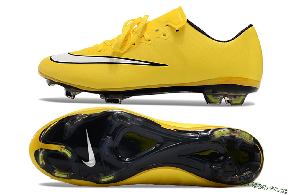 Men's Nike Mercurial Vapor 10 FG Firm Ground Low-Tops Football Boots - Yellow/White/Black 1