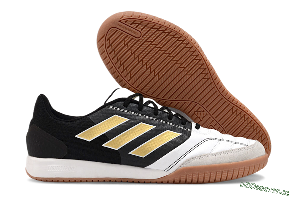 Men's Adidas Top Sala Competition IC Indoor & Futsal Low-Tops Football Shoes - White/Black/Gold 2