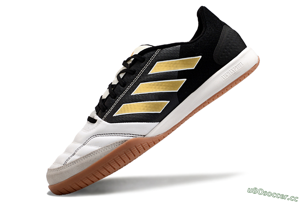Men's Adidas Top Sala Competition IC Indoor & Futsal Low-Tops Football Shoes - White/Black/Gold 5