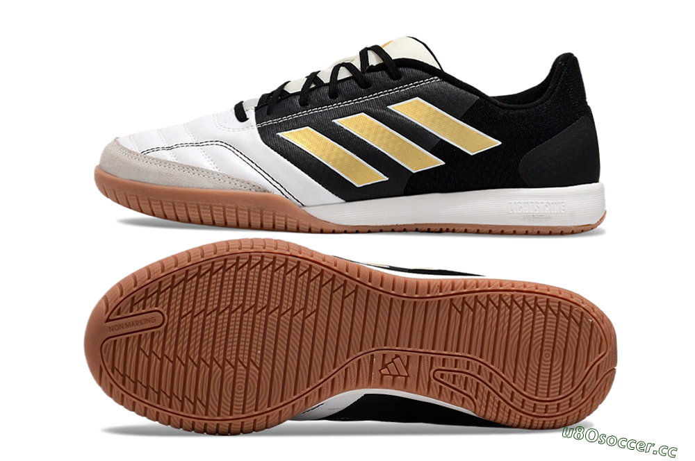 Men's Adidas Top Sala Competition IC Indoor & Futsal Low-Tops Football Shoes - White/Black/Gold 1