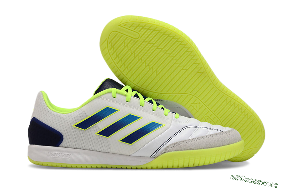 Men's Adidas Top Sala Competition IC Indoor & Futsal Low-Tops Football Shoes - White/Blue/Yellow 2