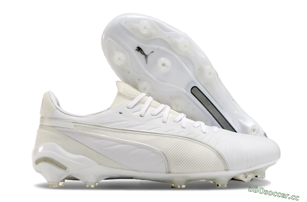 Men's Puma Ultra Ultimate AG Artificial Grass Low-Tops Football Boots - White/Beige 2