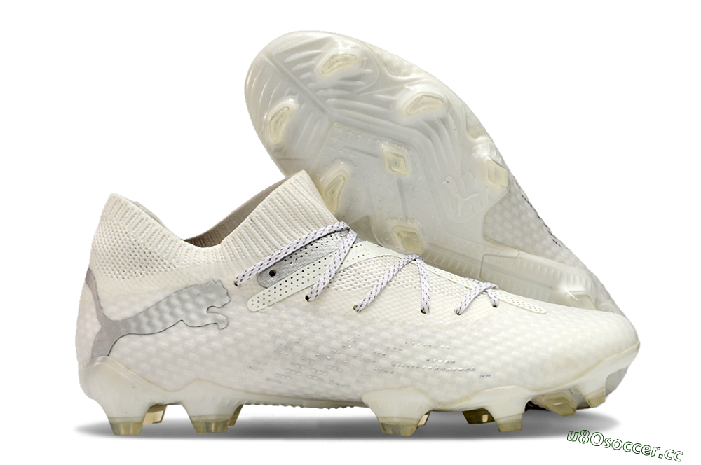 Men's Puma Future 7 Ultimate FG Firm Ground Low-Tops Football Boots - Beige/Silver 2