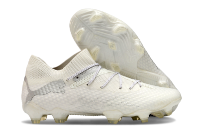 Men's Puma Future 7 Ultimate FG Firm Ground Low-Tops Football Boots - Beige/Silver