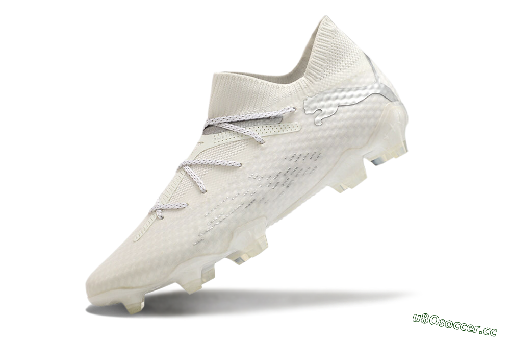 Men's Puma Future 7 Ultimate FG Firm Ground Low-Tops Football Boots - Beige/Silver 5