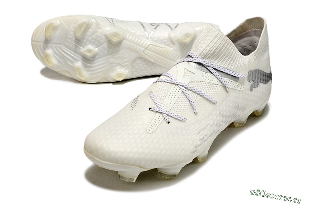 Men's Puma Future 7 Ultimate FG Firm Ground Low-Tops Football Boots - Beige/Silver 3