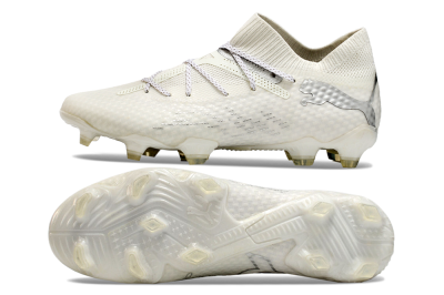 Men's Puma Future 7 Ultimate FG Firm Ground Low-Tops Football Boots - Beige/Silver