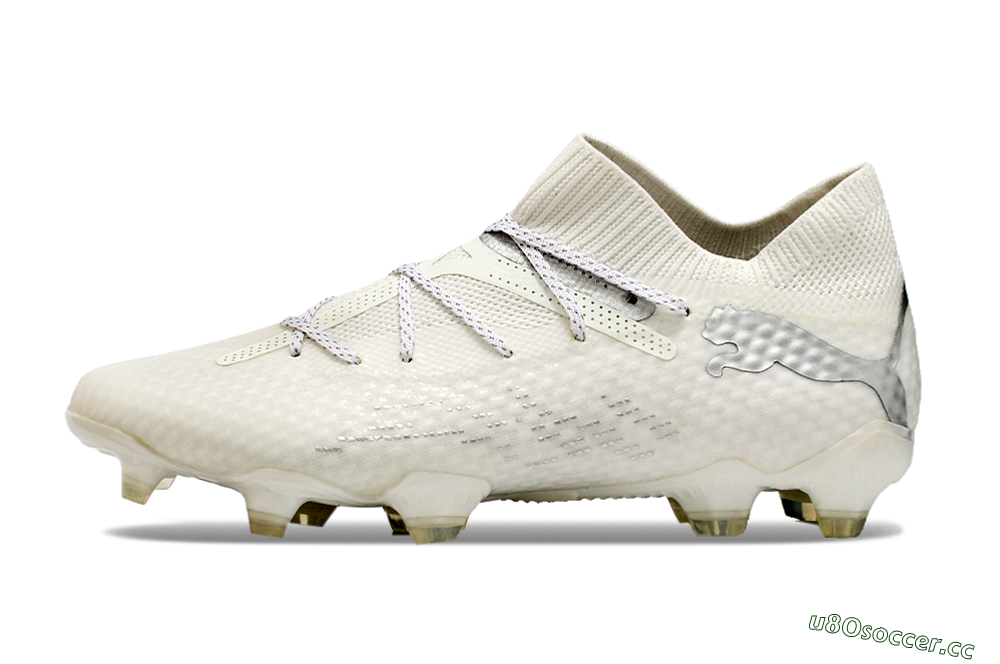 Men's Puma Future 7 Ultimate FG Firm Ground Low-Tops Football Boots - Beige/Silver 0