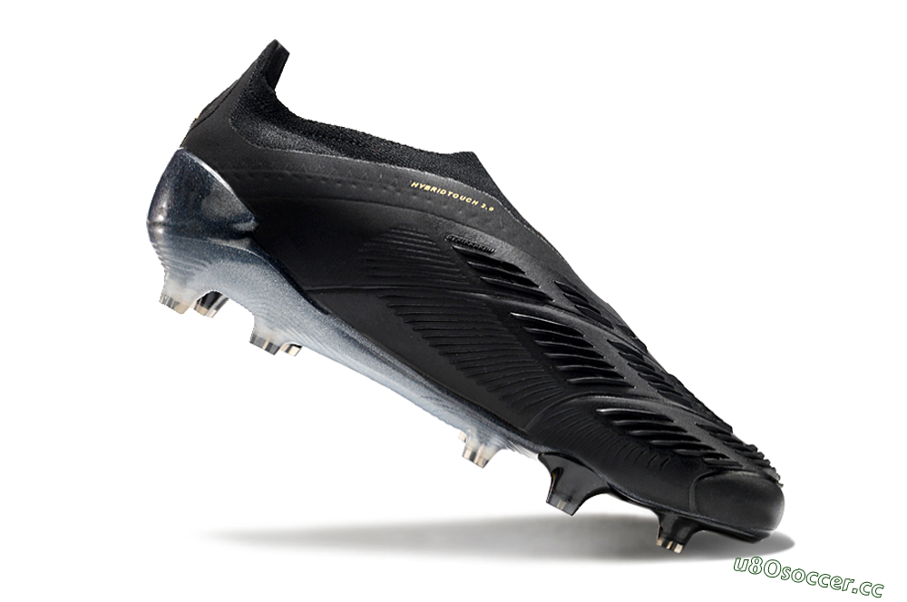 Men's Adidas Predator Elite Laceless FG Firm Ground Low-Tops Football Boots - Black/Silver/Gold 4