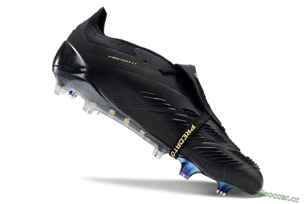 Men's Adidas Predator Elite Foldover Tongue FG Firm Ground Low-Tops Football Boots - Black/Silver/Gold 4