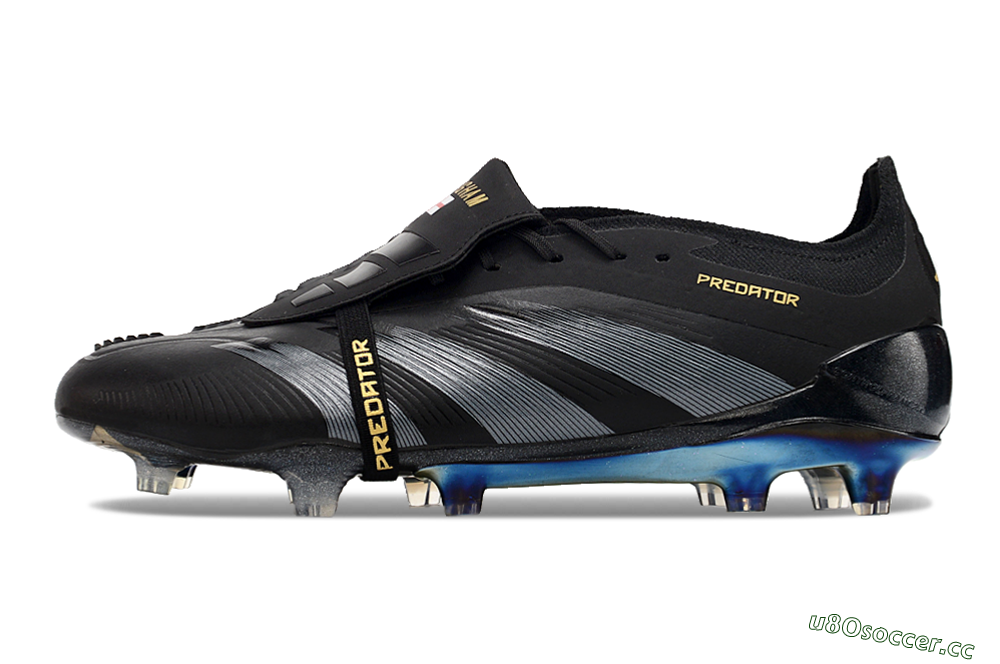 Men's Adidas Predator Elite Foldover Tongue FG Firm Ground Low-Tops Football Boots - Black/Silver/Gold 0