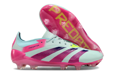 Men's Adidas Predator Elite 24 FG Firm Ground Low-Tops Football Boots - Jade/Purple/Pink