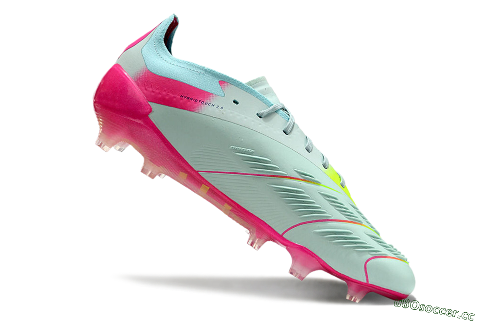 Men's Adidas Predator Elite 24 FG Firm Ground Low-Tops Football Boots - Jade/Purple/Pink 4