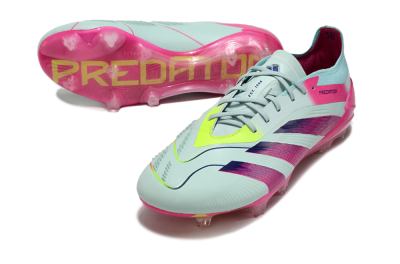 Men's Adidas Predator Elite 24 FG Firm Ground Low-Tops Football Boots - Jade/Purple/Pink