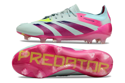 Men's Adidas Predator Elite 24 FG Firm Ground Low-Tops Football Boots - Jade/Purple/Pink