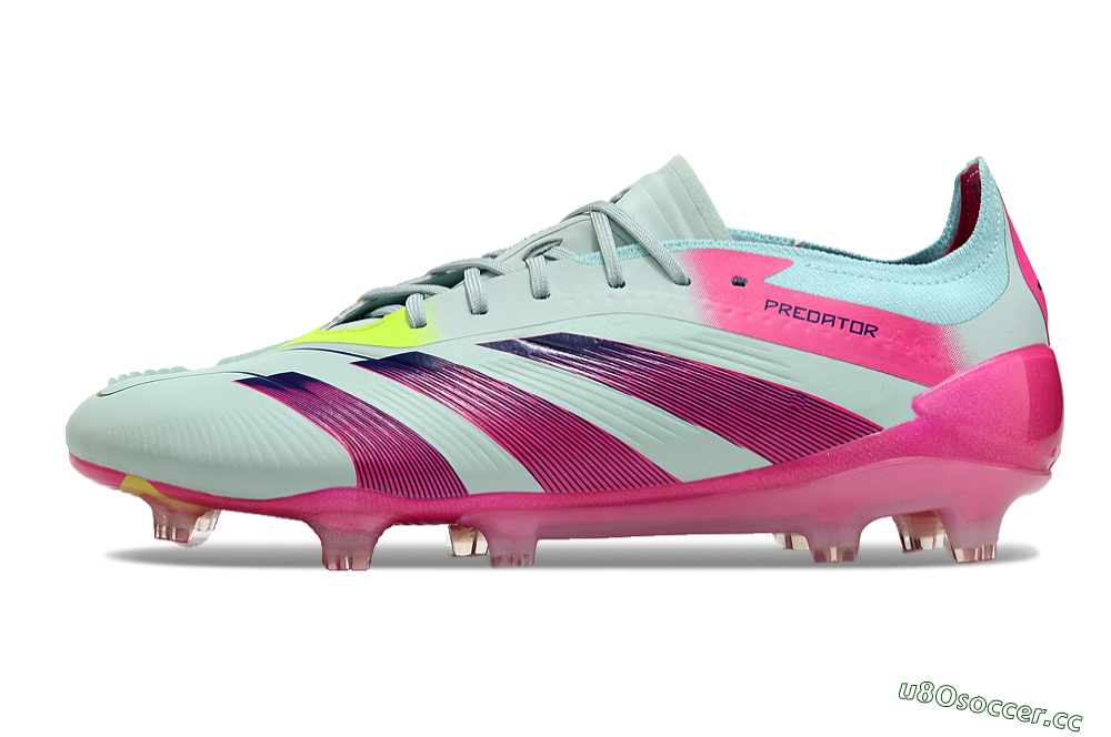 Men's Adidas Predator Elite 24 FG Firm Ground Low-Tops Football Boots - Jade/Purple/Pink 0