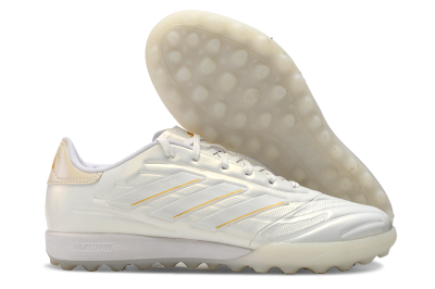 Men's Adidas Copa Pure.3 TF Artificial Turf Low-Tops Football Shoes - White/Gold/Beige
