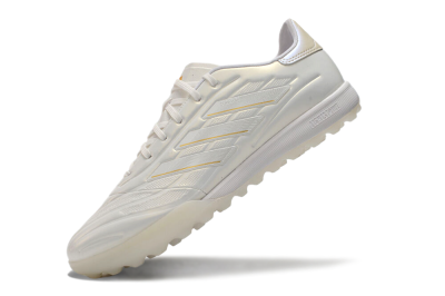 Men's Adidas Copa Pure.3 TF Artificial Turf Low-Tops Football Shoes - White/Gold/Beige