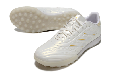 Men's Adidas Copa Pure.3 TF Artificial Turf Low-Tops Football Shoes - White/Gold/Beige