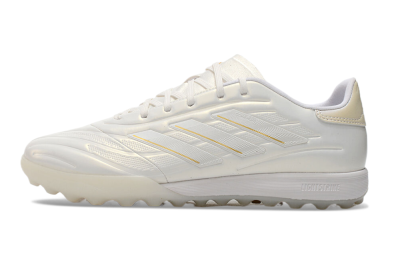 Men's Adidas Copa Pure.3 TF Artificial Turf Low-Tops Football Shoes - White/Gold/Beige