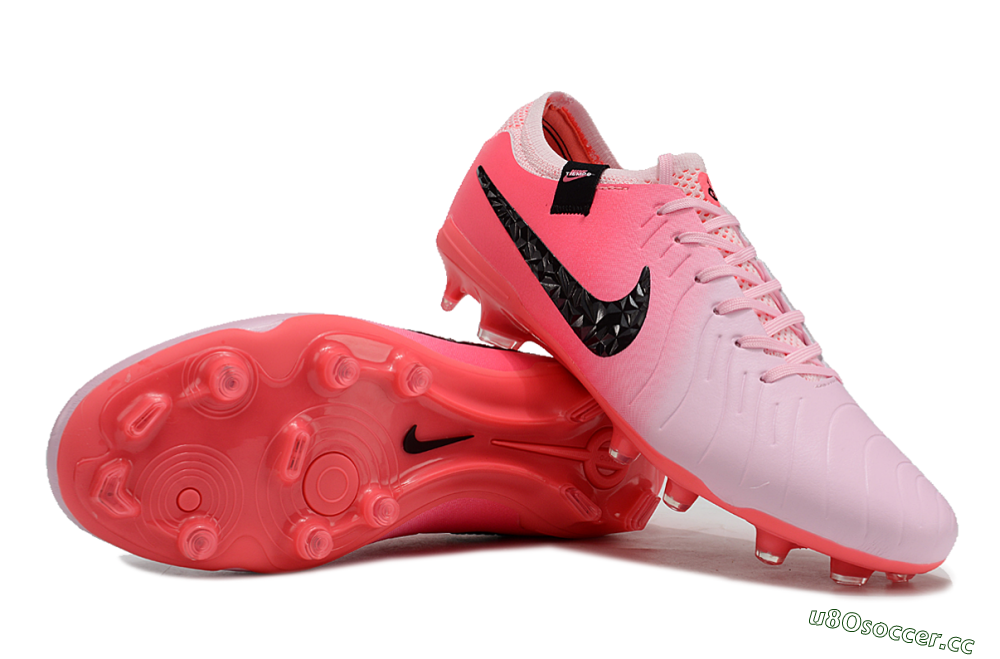 Men's Nike Tiempo Legend 10 Elite AG Artificial Grass Low-Tops Football Shoes - Pink Foam/Black 1