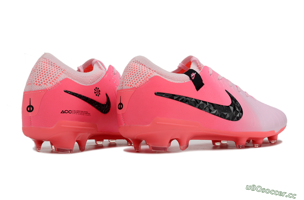 Men's Nike Tiempo Legend 10 Elite AG Artificial Grass Low-Tops Football Shoes - Pink Foam/Black 6