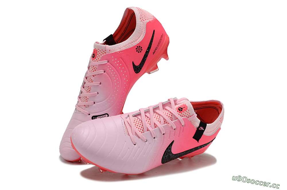 Men's Nike Tiempo Legend 10 Elite AG Artificial Grass Low-Tops Football Shoes - Pink Foam/Black 3
