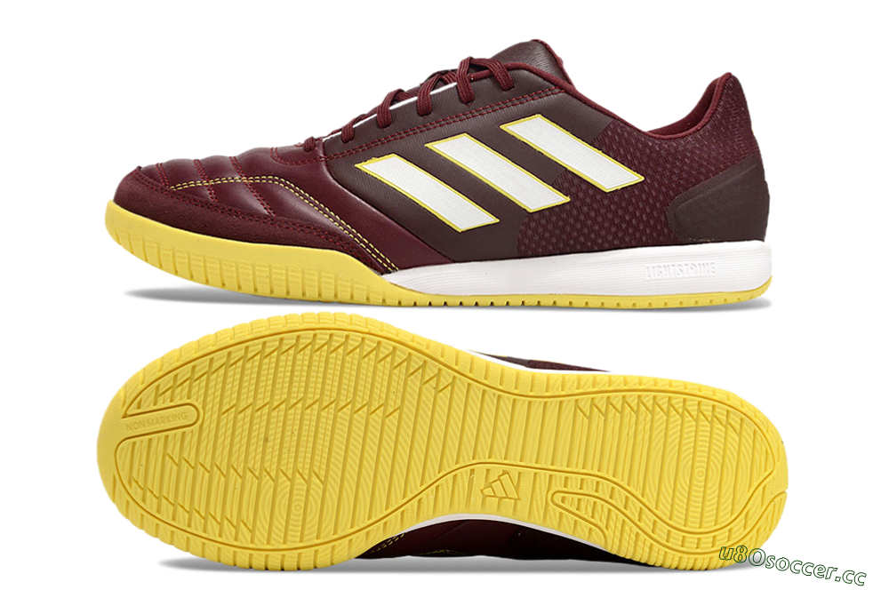 Men's Adidas Top Sala IC Indoor & Futsal Low-Tops Football Shoes - Red/White/Yellow 1