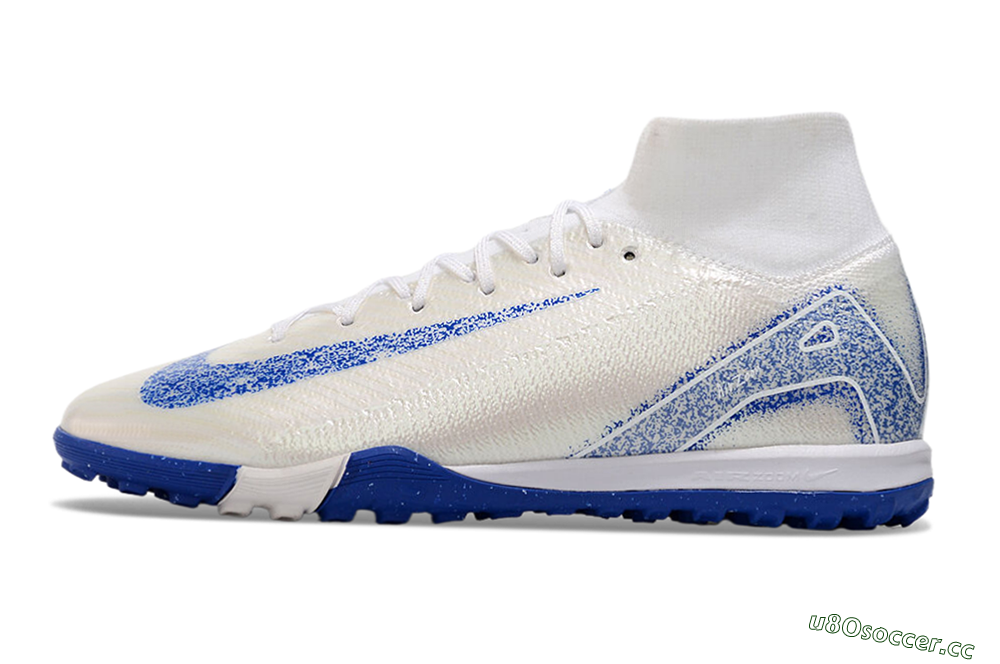 Unisex Nike Air Zoom Mercurial Superfly 10 Elite TF Artificial Turf High-Tops Football Shoes - Beige/Blue 0