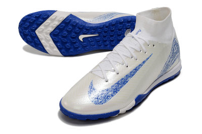 Unisex Nike Air Zoom Mercurial Superfly 10 Elite TF Artificial Turf High-Tops Football Shoes - Beige/Blue
