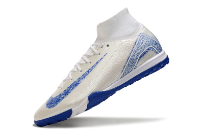 Unisex Nike Air Zoom Mercurial Superfly 10 Elite TF Artificial Turf High-Tops Football Shoes - Beige/Blue
