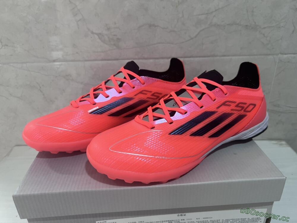 Men's Adidas F50 Adizero TF Artificial Turf Low-Tops Football Shoes - Red/Black