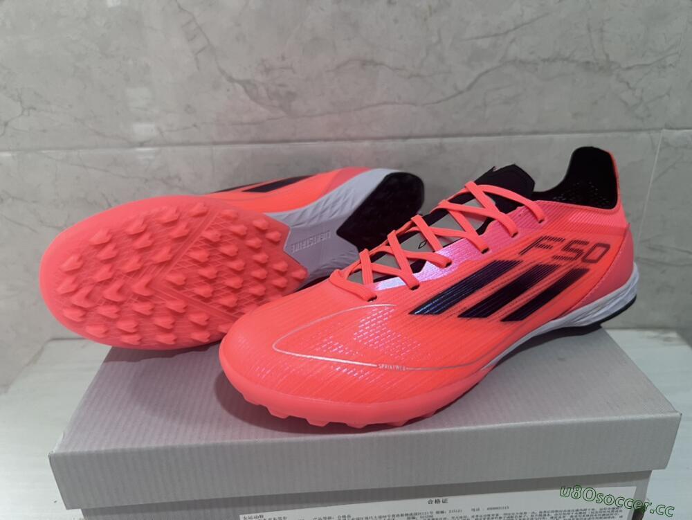 Men's Adidas F50 Adizero TF Artificial Turf Low-Tops Football Shoes - Red/Black