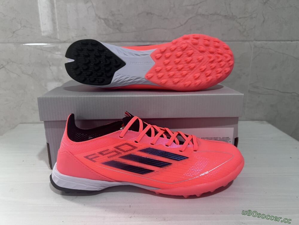 Men's Adidas F50 Adizero TF Artificial Turf Low-Tops Football Shoes - Red/Black