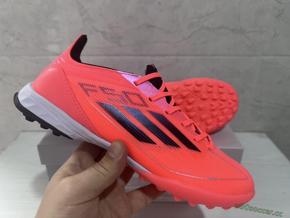 Men's Adidas F50 Adizero TF Artificial Turf Low-Tops Football Shoes - Red/Black