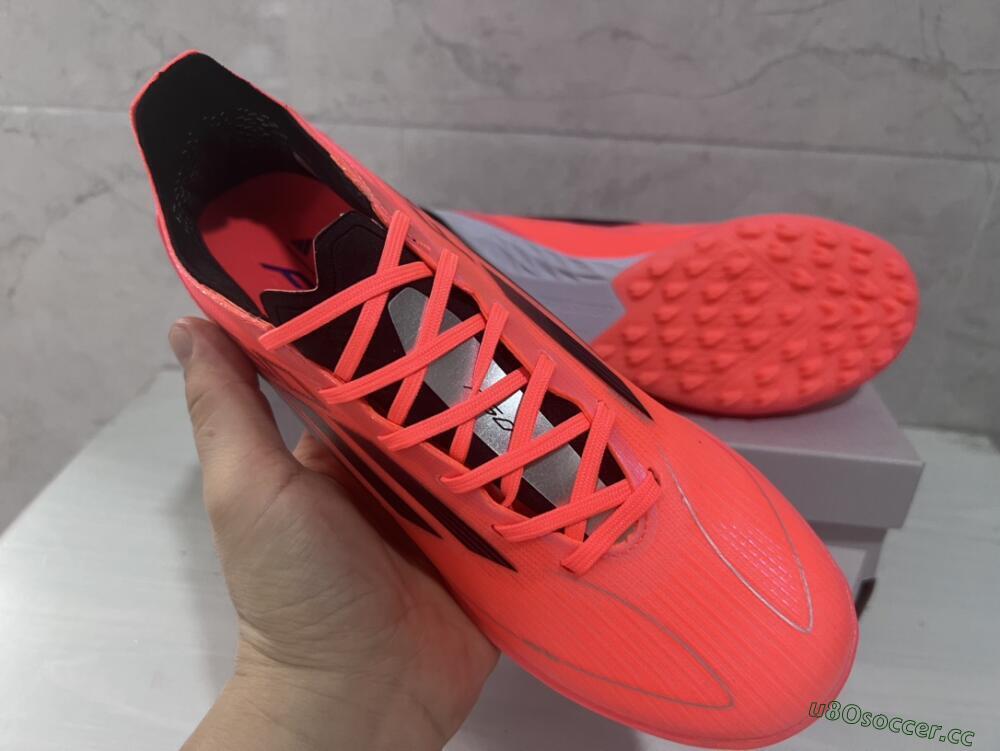 Men's Adidas F50 Adizero TF Artificial Turf Low-Tops Football Shoes - Red/Black