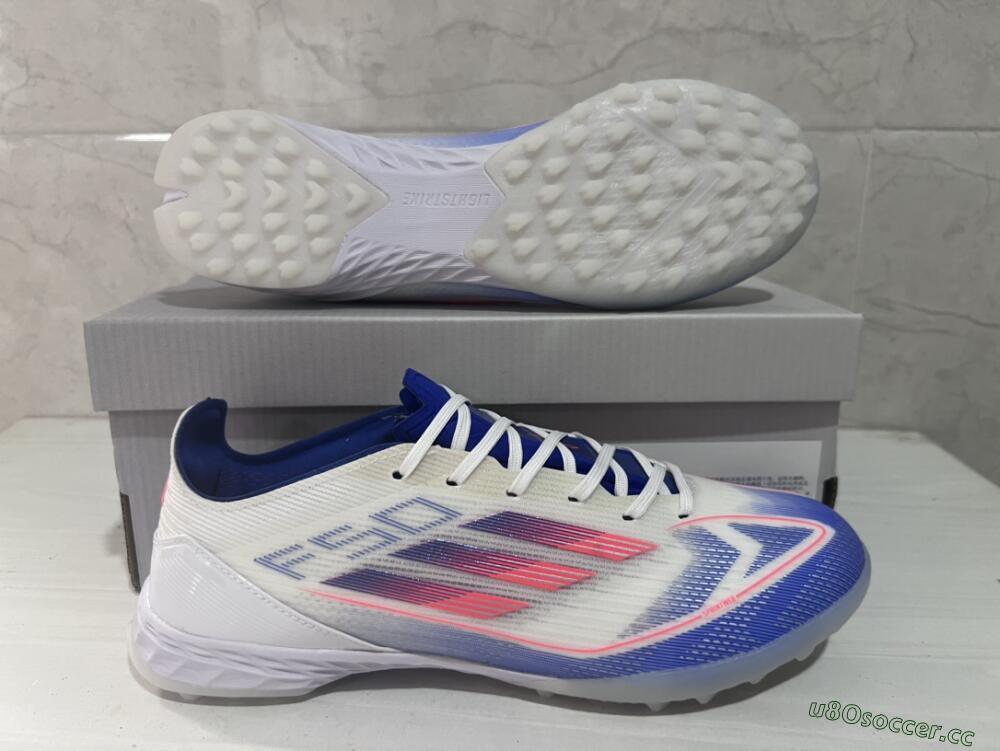 Men's Adidas F50 Pro TF Artificial Turf Low-Tops Football Shoes - Blue/Red/Beige
