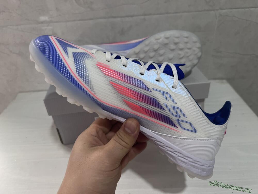 Men's Adidas F50 Pro TF Artificial Turf Low-Tops Football Shoes - Blue/Red/Beige